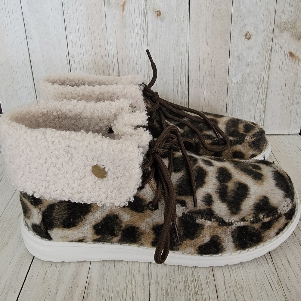 GYPSY JAZZ- ODION TAUPE LEOPARD HIGH TOP SNEAKERS